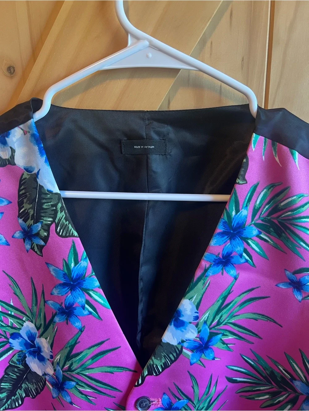 jf j.ferrar Mens Pink Floral Tropical Button Vest Size L Wedding Tropical Tropic